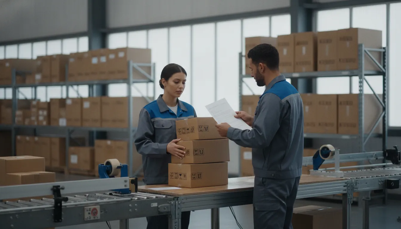 Beauty supply warehouse team preparing salon orders for fulfillment